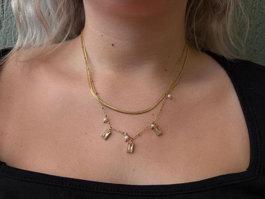 Collier doré 2 chaînes