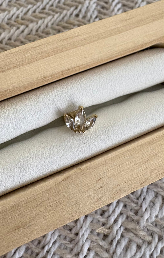 Piercing doré à Strass