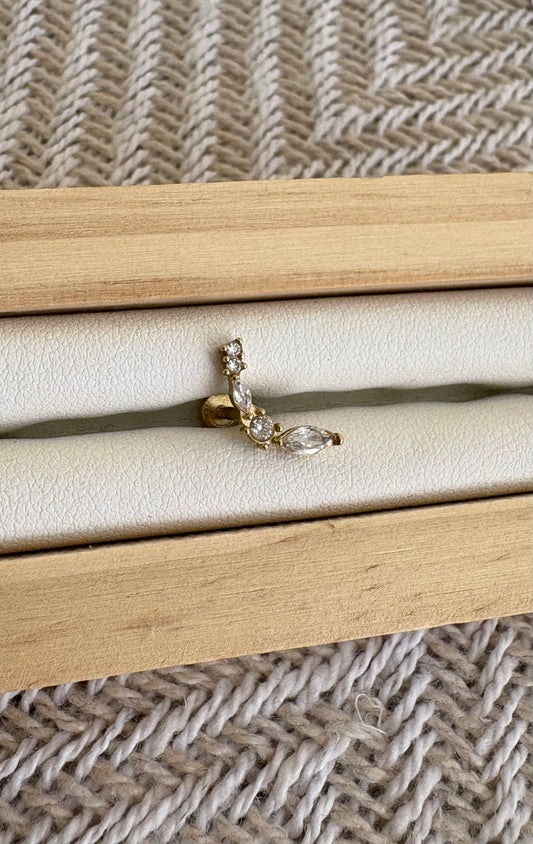 Piercing Doré à Strass