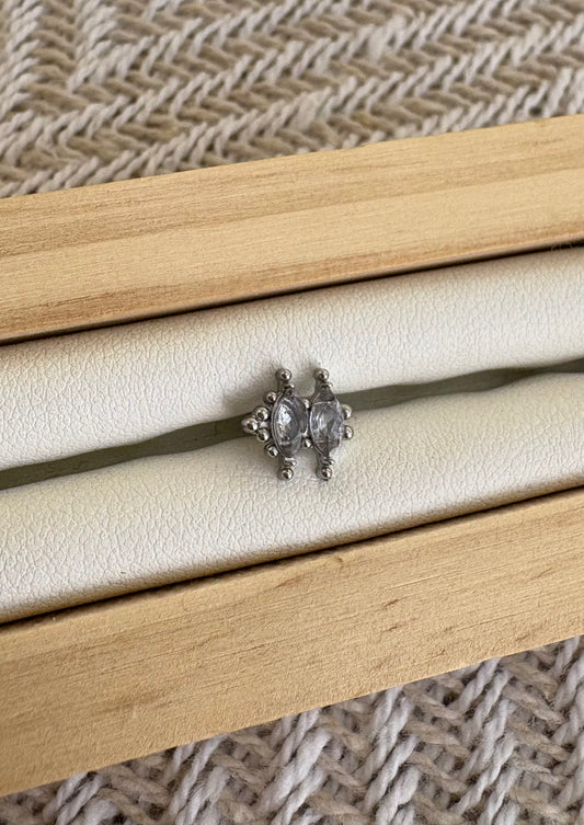 Piercing Argenté à Strass