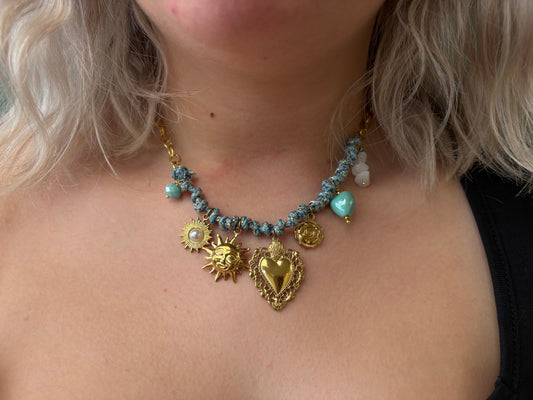 Collier charms doré