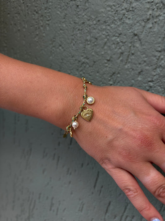 Bracelet corde doré