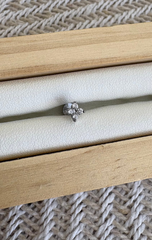 Piercing Argenté à Strass